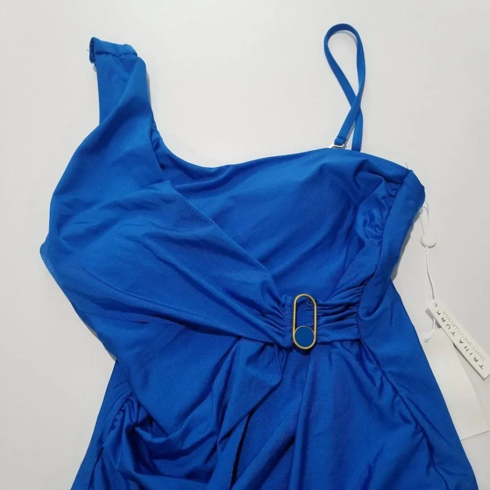 Trina Turk Swim Monaco Solids One Shoulder One Piece Size 4 - Picture 6 of 11